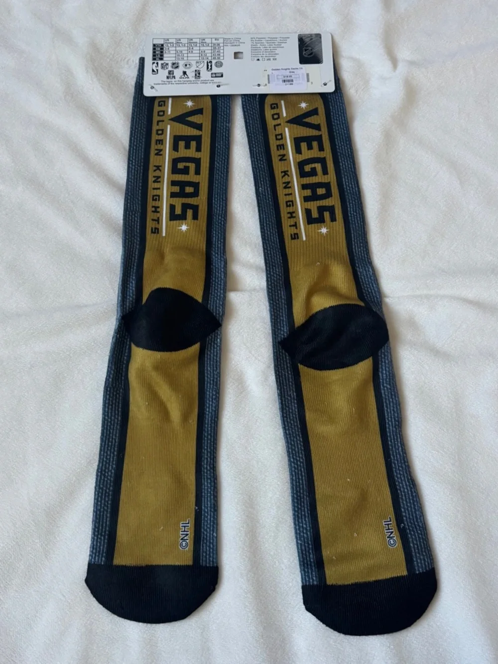 Vegas Golden Knights Socks VGK Hockey NHL FBF Originals Gray Men L 10-13 NWT